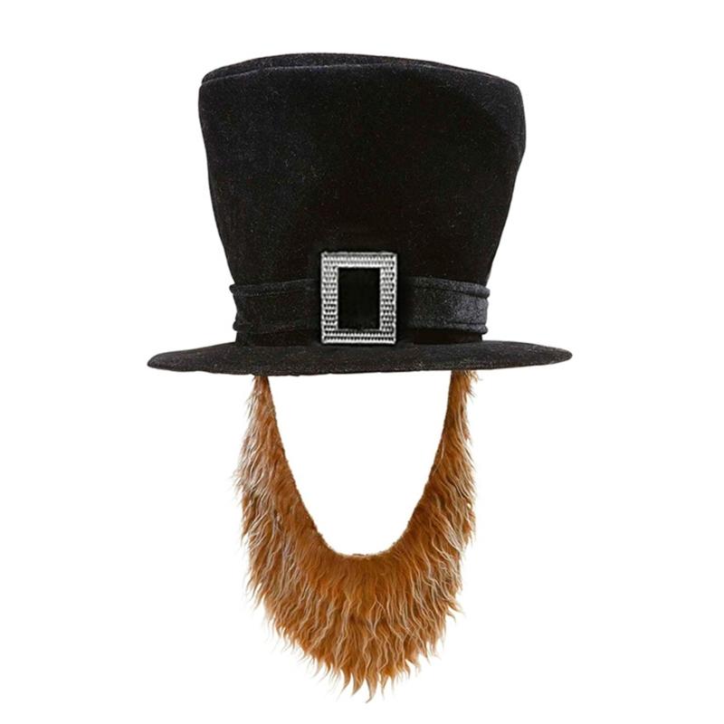 Abrahams Lincolns Costume Accessories Beard Mustache Top Hat Necktie Presidents Day Costume Halloween Cosplay Costumes