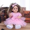 KEIUMI 55 Cm Reborn Baby Doll Full Silicone Vinyl Lifelike Princess Newborn Babies Doll Toy Suit Kids Early Educational Christmas Gifts