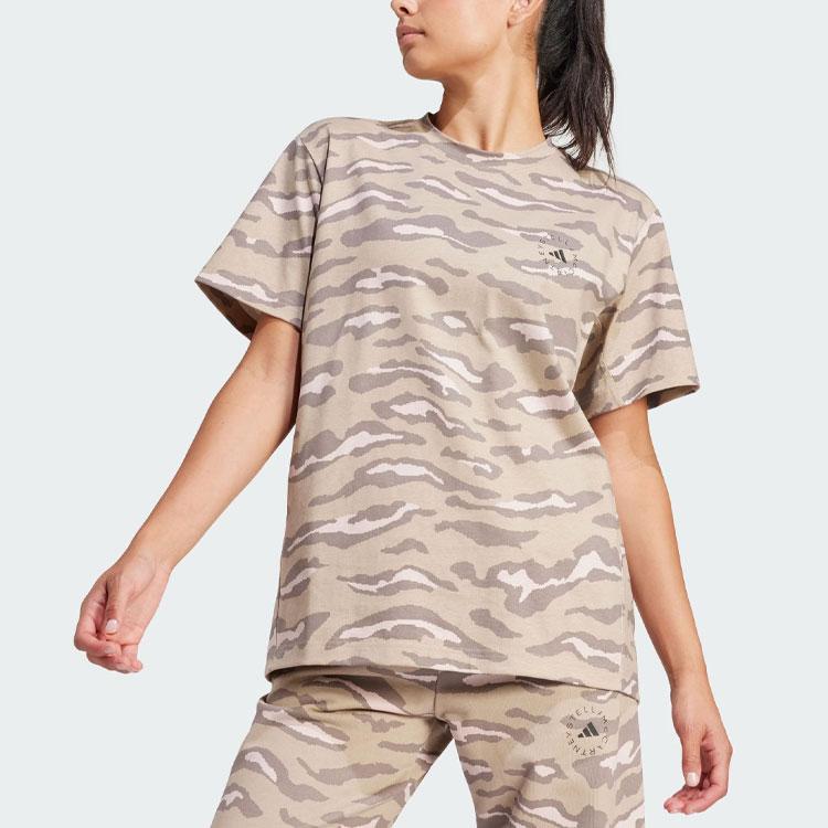 Adidas x Stella McCartney TrueCasuals Printed Tee Women Tops Khaki IN3630