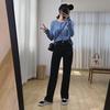 Premium Four-Way Stretch Wide-Leg Jeans for Women - Loose, Floor-Length, Perfect for Spring & Autumn
