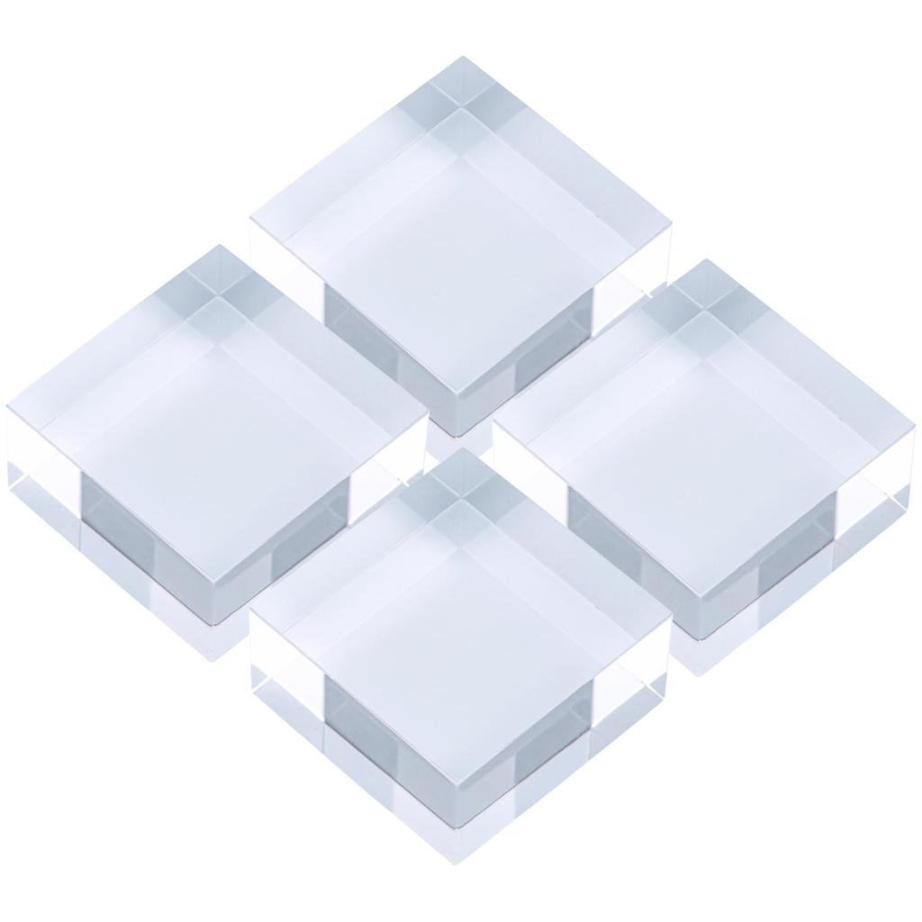 Tsukushi Science Acrylic 4 for and as a Clear Display 60mm Blocks, 60x60x30mm, Pieces, Clear, Display, Photography, Base, Stand, Rectangular, Cuboid,