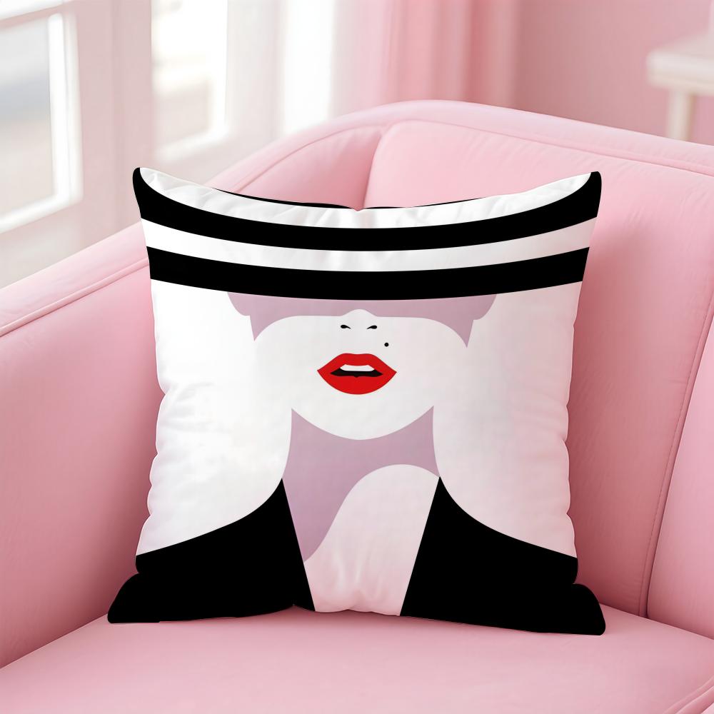 Advanced Black White Cushion Cover Linen Pillowcase Cover Soft Decor for Sofa Home Room