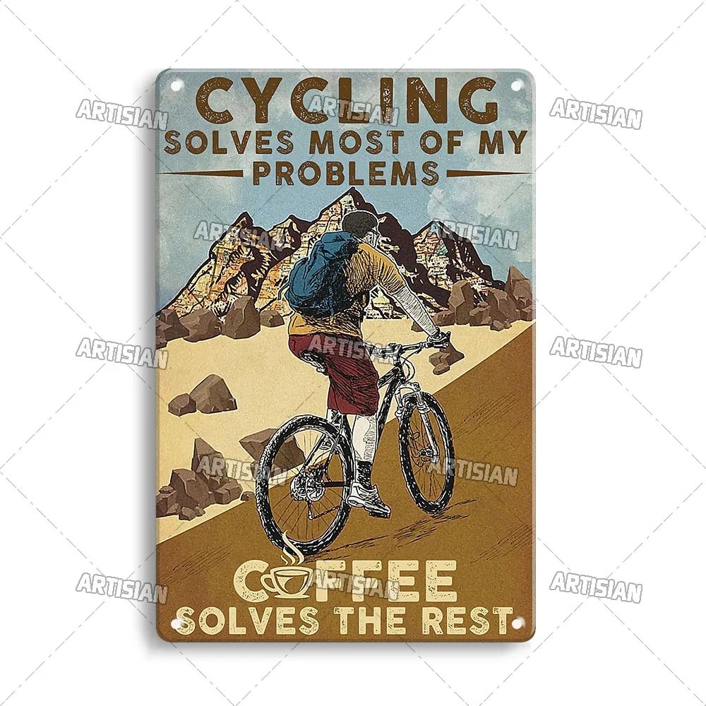 Artisian Cycling Metal Sign Bicycle Tin Plate Bike Decorative Plaque Sport Wall Decor Garage Bar Pub Club Hotel Cafe Kitchen