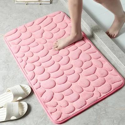 Household Items Embossed Fiber Carpet, Bathroom Living Room Anti Slip Mat, Pebble Floor Mat