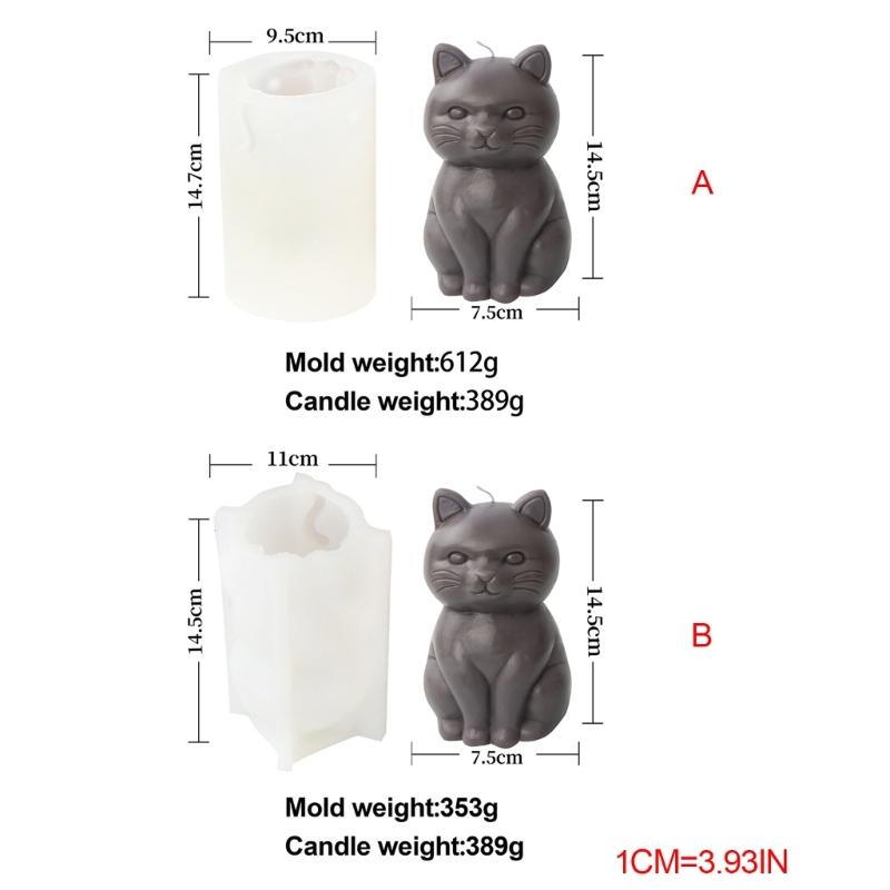 3D Fat Cat Shaped Candle Silicone Mold for DIY Hand-made Candle Ornaments Mould Handicrafts Making Tool Baking Mold