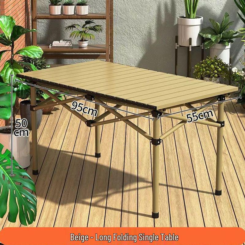 Portable Outdoor Folding Table and Chairs Set - Compact Egg Roll Design for Camping and Picnics