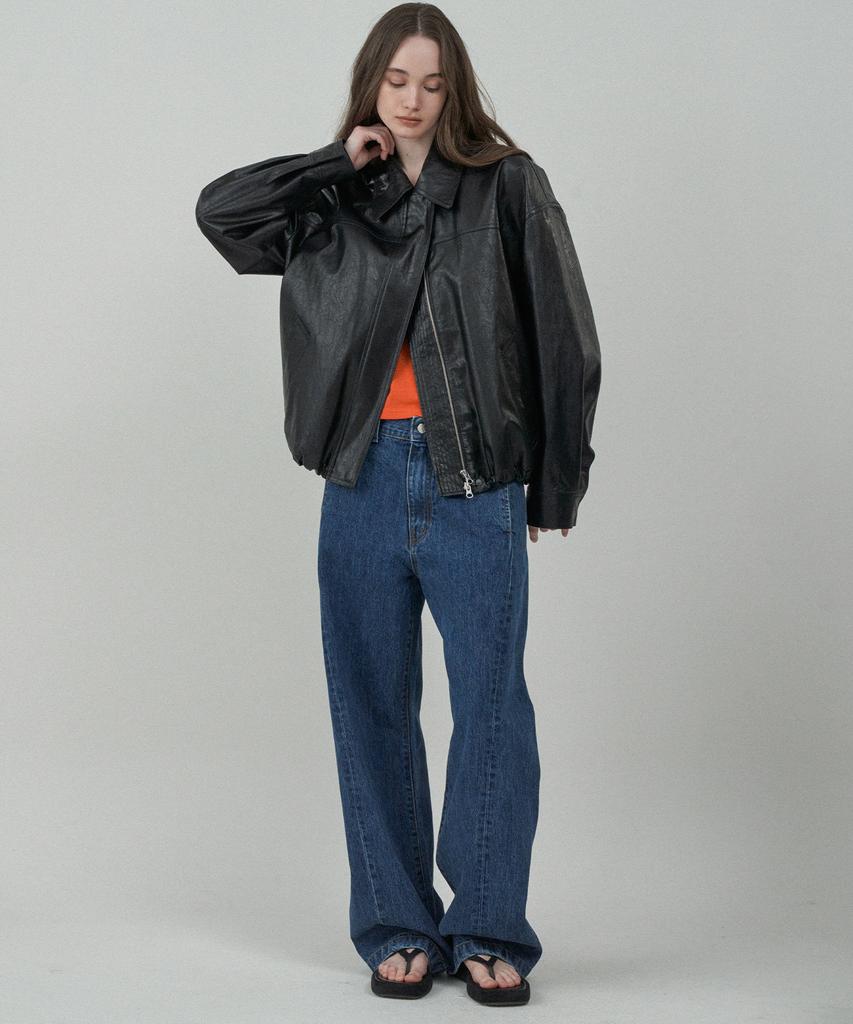Mott Leather String Blouson - Black