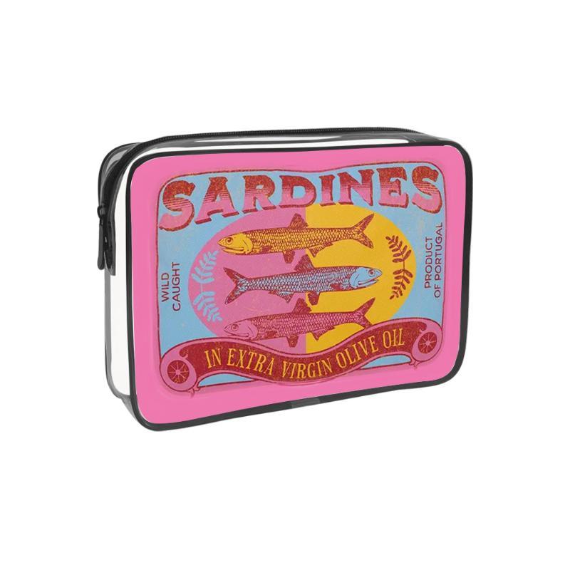 Sardines en Conserve Sac de Voyage Cosmétique pour Femmes Mignon Sac de Toilette Créatif Portable Mode Fermeture Éclair Multifonction Pour Vacances du Weekend