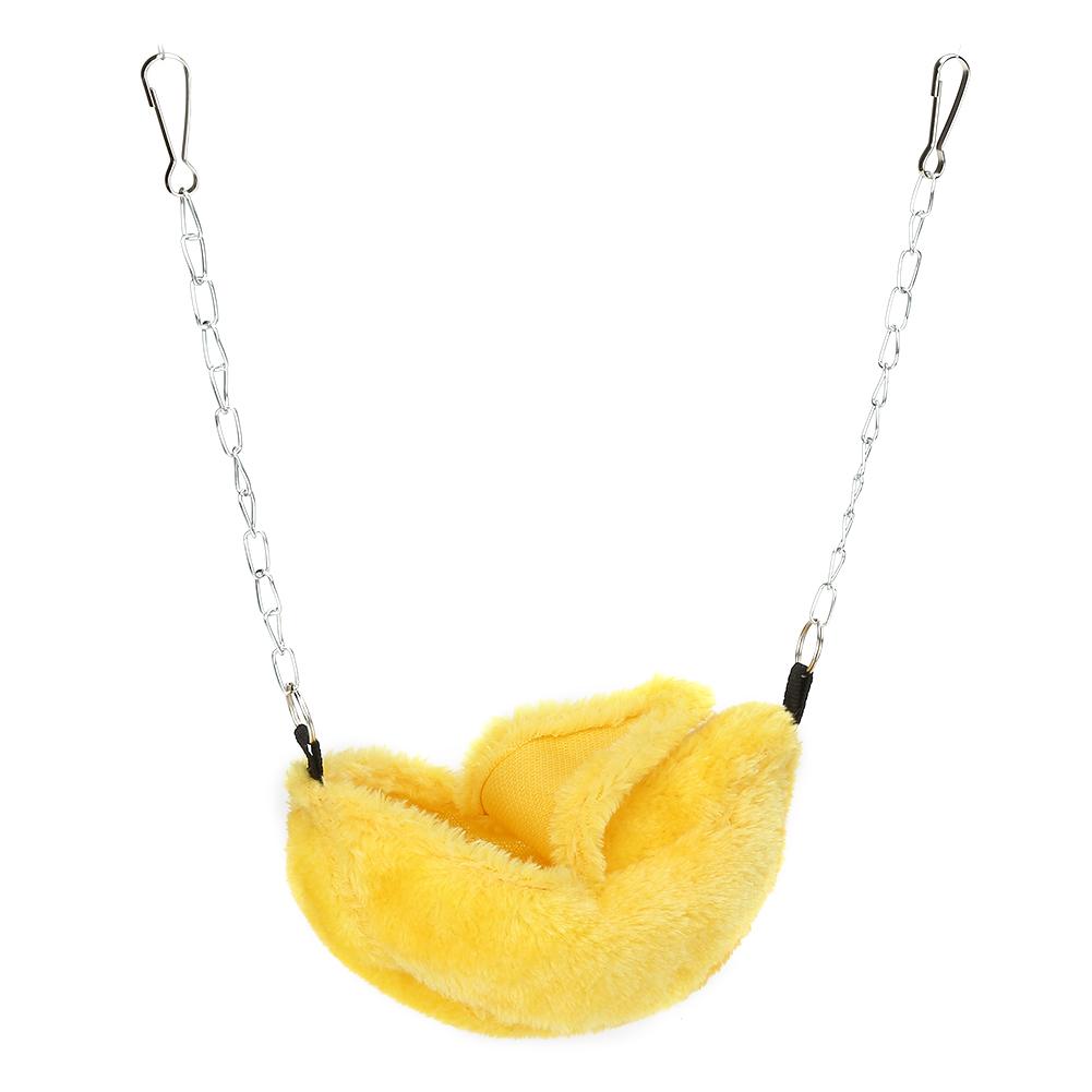 Small Warm Plush Banana shaped Pet   House for Hamster Hammock Bed(Yellow)