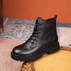 [Anti-Season God] First-layer cowhide Martin boots for women's 2025 autumn and winter new velvet lace-up British style short boots