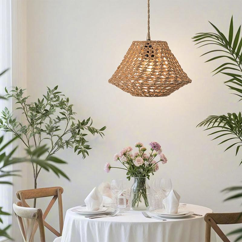 1PC Macrame Pendant Boho Chic Handmade Hotel Room Lighting Fixture Bohemian Homestay 30x30x19.5cm
