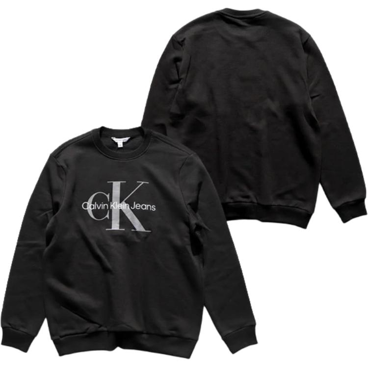 Calvin Klein Felpa Girocollo con Stampa Logo Solido Uomo top Nero 40GC200-001