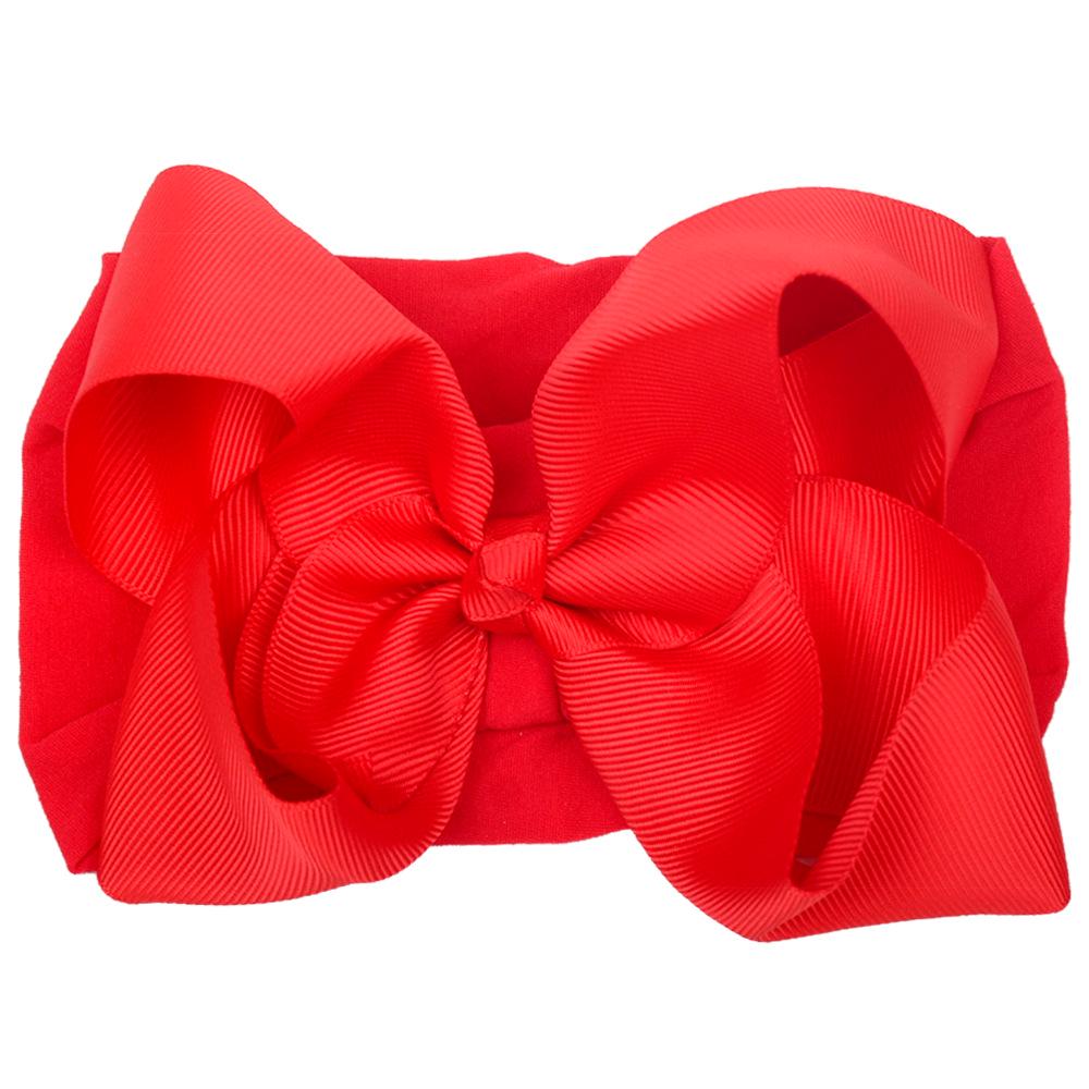 European 6-Inch Elastic Baby & Parent-Child Headband - Solid Color Bow Nylon Hair Accessory