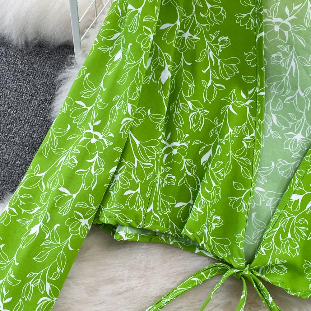 Dámské prázdninové bohémské dvoudílné letní soupravy dlouhé sukně se šněrováním