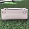 Genuine Leather Palm Pattern Cut Clutch Bag Cowhide Dinner Long Handbag