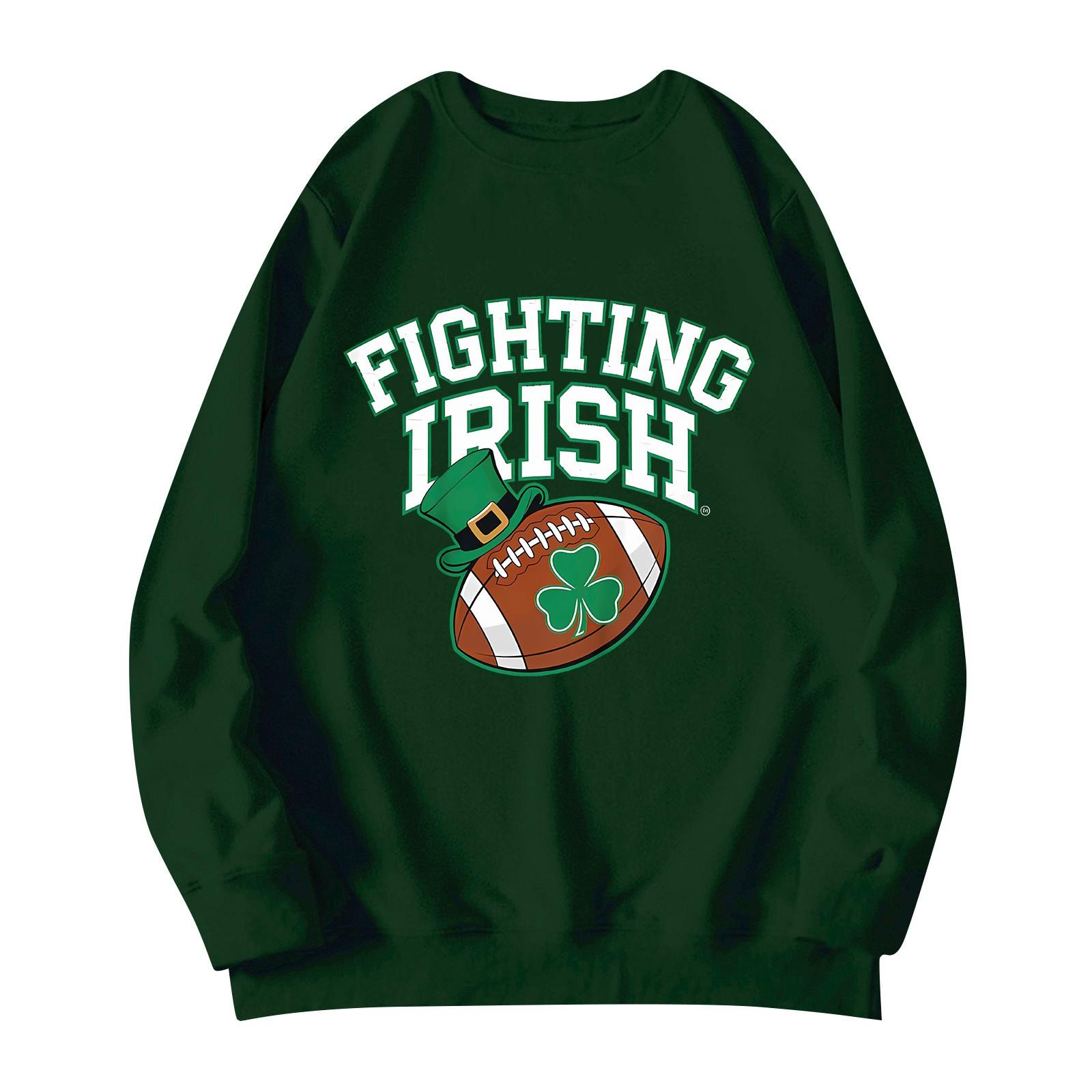 

Женская ул.. Футболка с коротким рукавом и принтом команды регби ко Дню Патрика XL