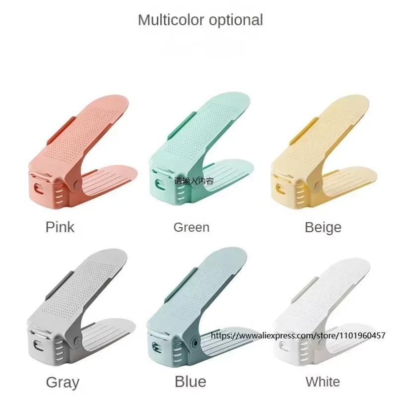 Double Layer Plastic Shoe Rack Adjustable Shoes Slots Storage Rack Cabinet Organizer Living Room 2 SetsPack New 4900₽