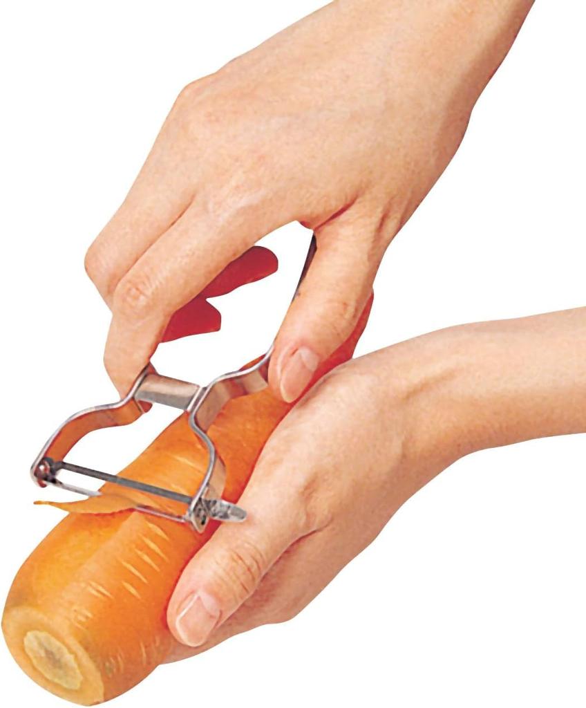 KAI Stainless Steel Peeler Set (2 Pieces) with Easy-to-Grip Handle, Potato Peeler with Sprout Remover, Dishwasher Safe, KAI KITCHEN, Silver, DH8009