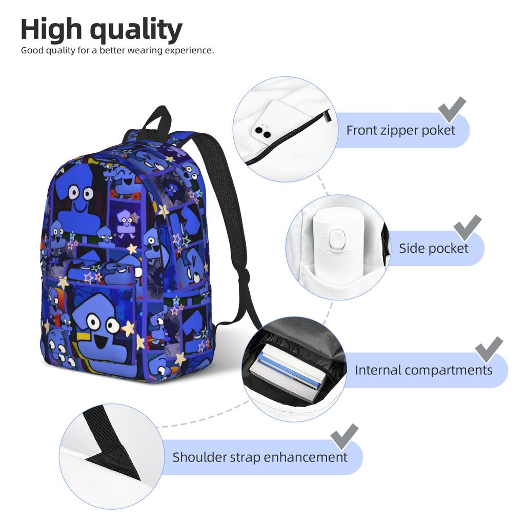 Ein BFDI Amerikanischer Animierter Rucksack für Damen Herren Lässiger Studenten Wander Reise Tagesrucksack Laptop Computer Umhängetasche Langlebig