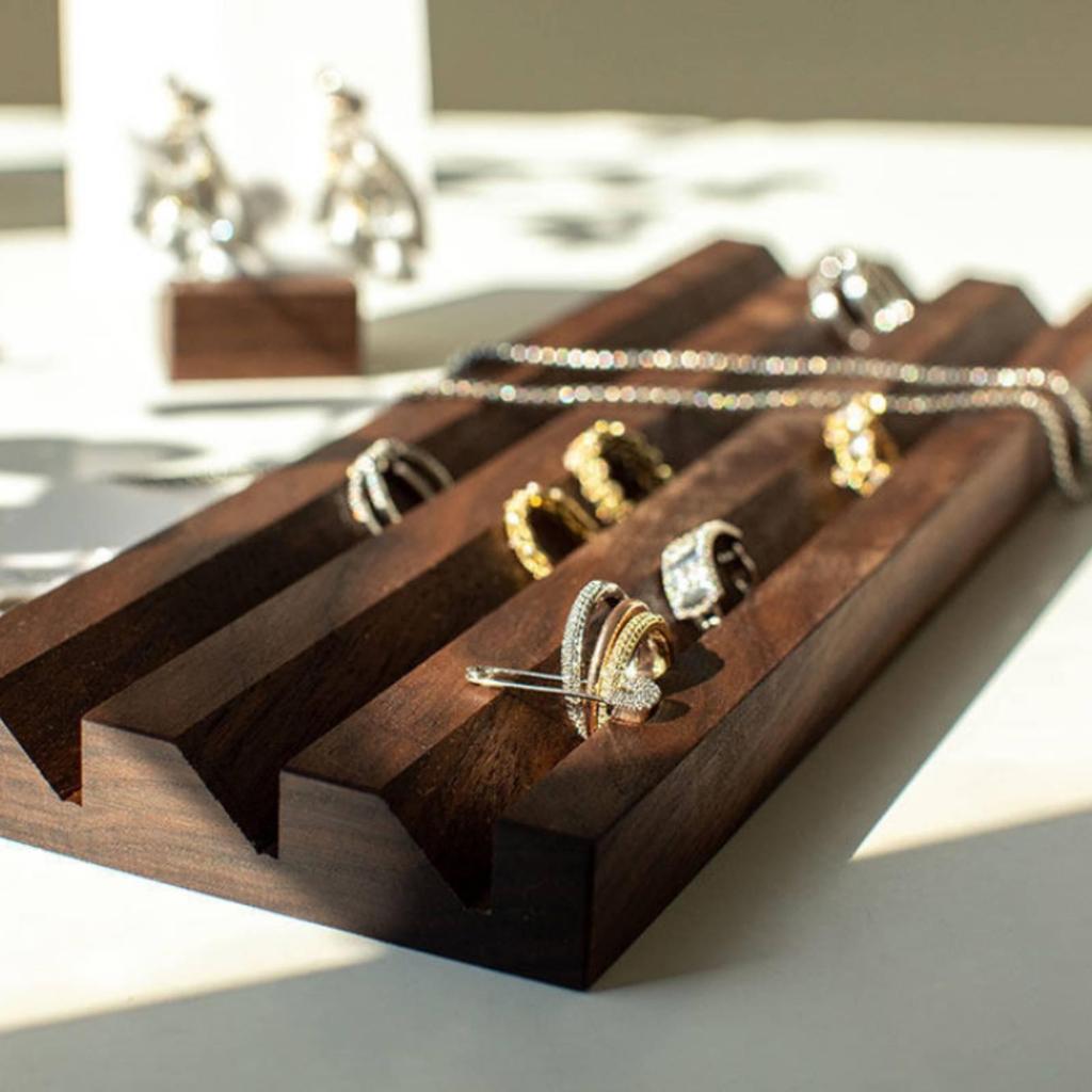 Ringe Auslage Tablett Geschlitzte Band Schmuck Organizer mit Schlitzen für Foto Requisite, Schminktisch,