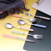 Wheat Straw Stainless Steel Portable Cutlery Set: Fork, Spoon & Chopsticks for Students, Office, and Travel