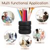 Tire Shaped Pen Holder, Creative Desk Organizer for Office and School, Black Plastic Pencil Holder with Non-Slip Base, Fun Car Tire Design for