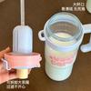 Water bottle new summer large-capacity plastic cup Big Mac cold ice cup high value double drinking cup handle straw cup