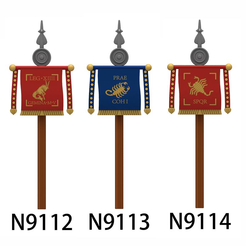 Średniowieczny Rzym Tarcza Budowlane Klocki Wojskowe Żołnierz Rzymski Wojownik Rycerz Postać Łucznik Fartuch Płaszcz Akcesoria Ceglany Zabawka Prezent