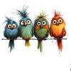 Colorful Quirky Branch and Bird Wall Decals for Bedroom, 9074, 27 35