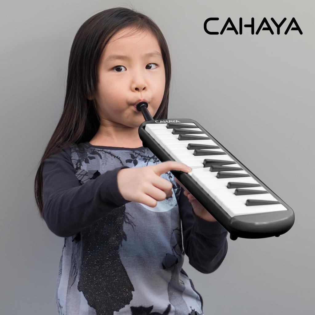 CAHAYA Set with Storage Lightweight Melodion for Elementary School Suitable for Tabletop and Standing Includes 2 Black 32-Key Melodica, 7-Piece Bag,