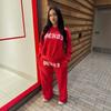 TikTok Y2K Streetwear Rhinestone Hoodie Sweatpants Set Womens Casual Tracksuits Fall Winter