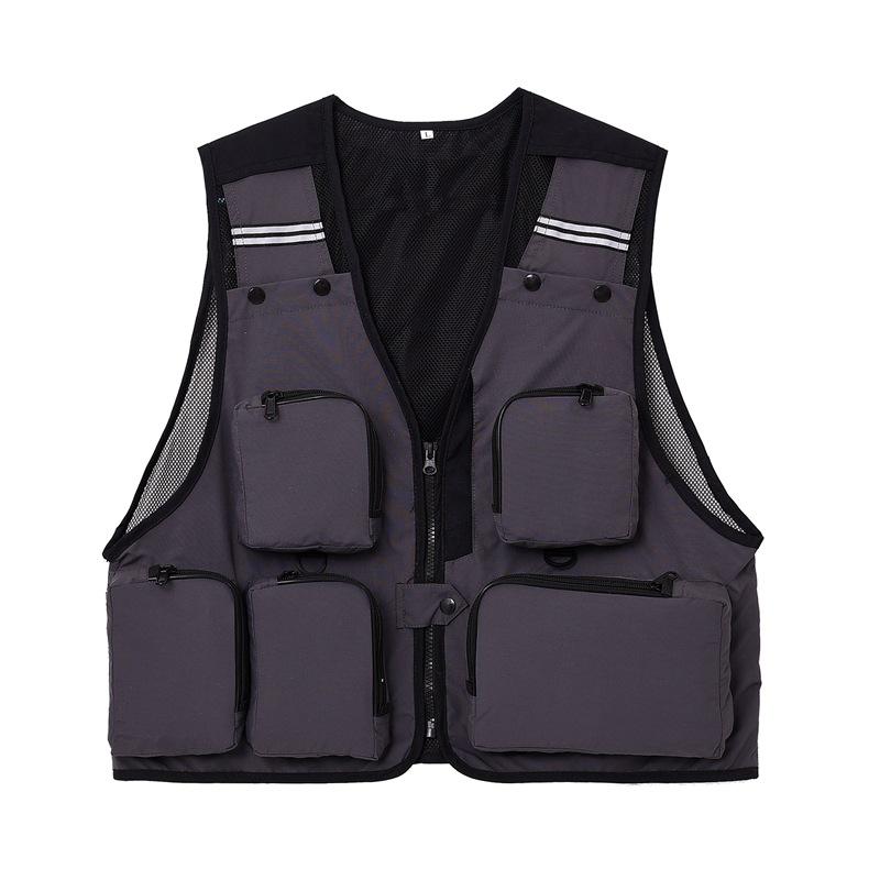 Outdoor Multi-Pocket Workwear Vest for Volunteers, Fishing, Photography, or Group Activities