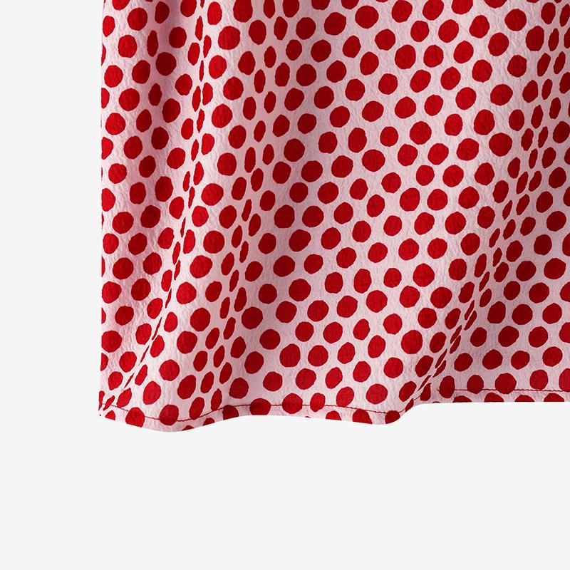 ZANZEA Dámská ležérní halenka s polka dot tiskem do O s výstřihem do O