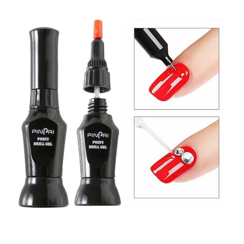 

10 мл клей для ногтей со стразами, акриловый гель, украшение, наклейка, ювелирное изделие, клей, игла, кисть, двойного назначения