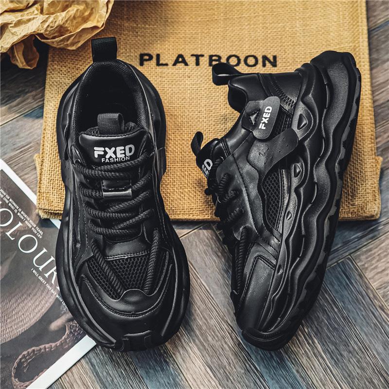 New ModelMen'S Shoes Summer Mesh Breathable Sports Shoes Youth Platform Heightening Casual Trendy Shoes Little White Shoes Versatile Dad Shoes