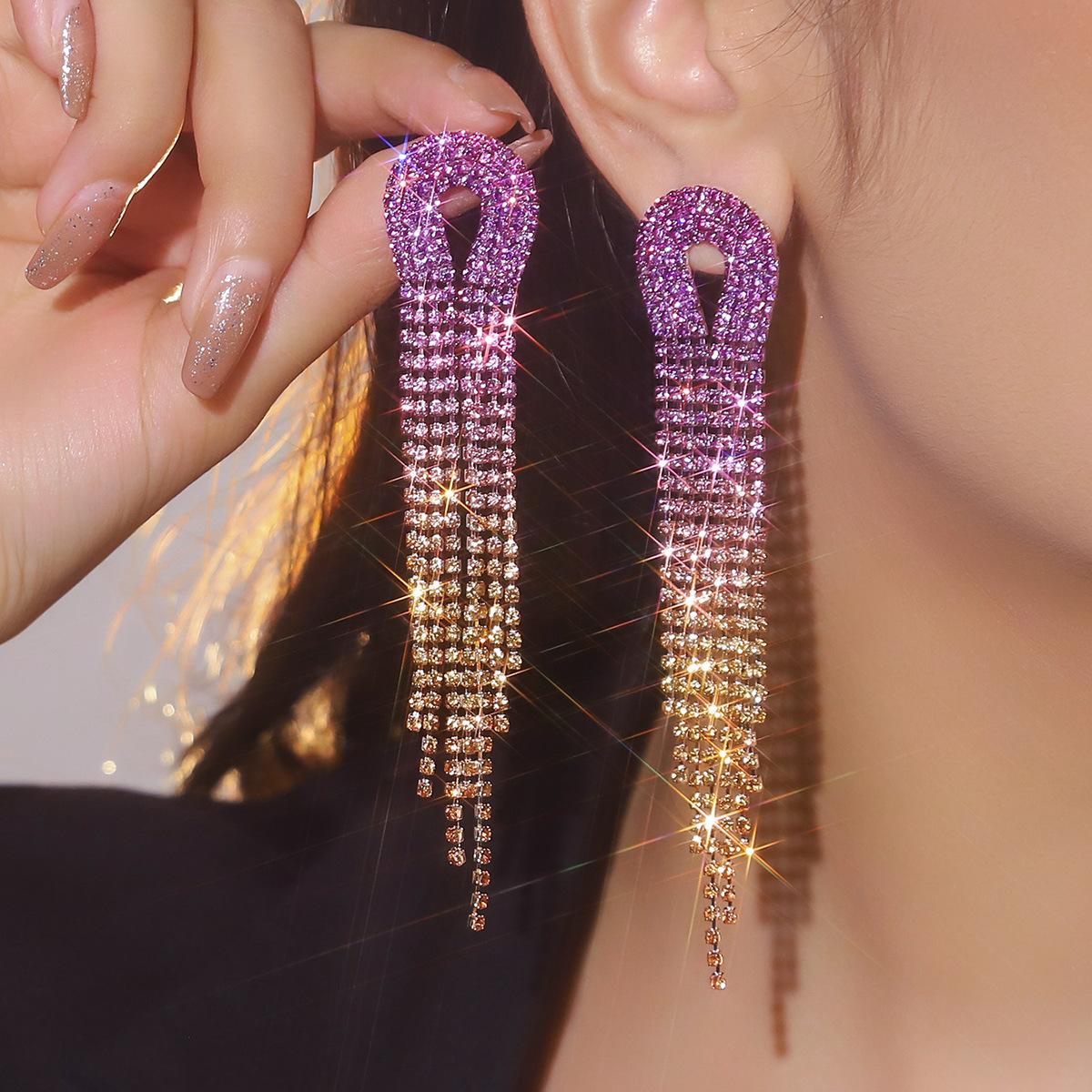 

Премиальное чувство роскоши длинные серьги-кисточки женские модные серьги со стразами свадебные украшения женские серьги 1 пара