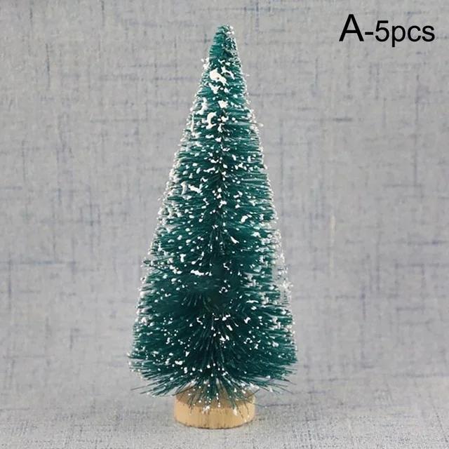 1pcs Decorated Small Christmas Tree Cedar Pine On Sisal Silk Blue-green Gold Silver and Red Mini Christmas Tree Ornaments