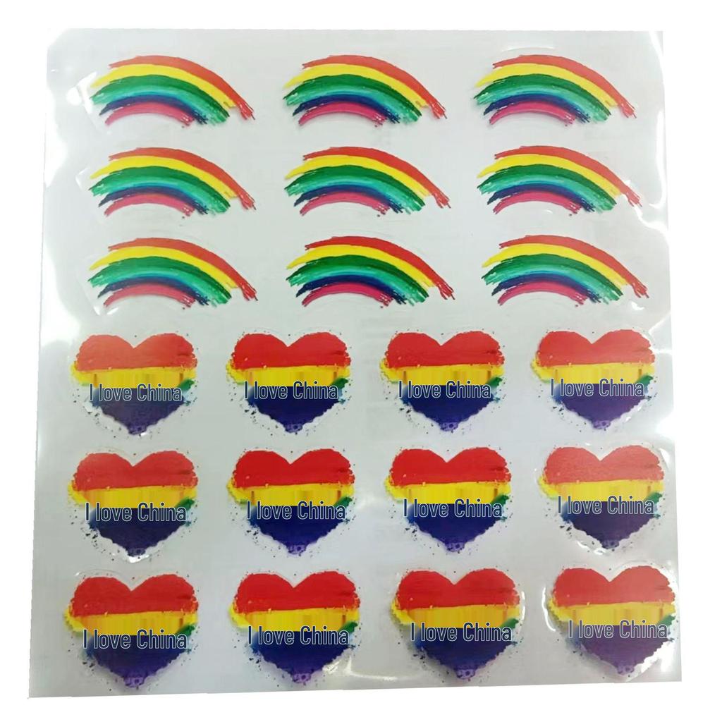 Five-Star Red Flag Face and Decoration Stickers - Small Adhesive National Flags for Events and Atmosphere