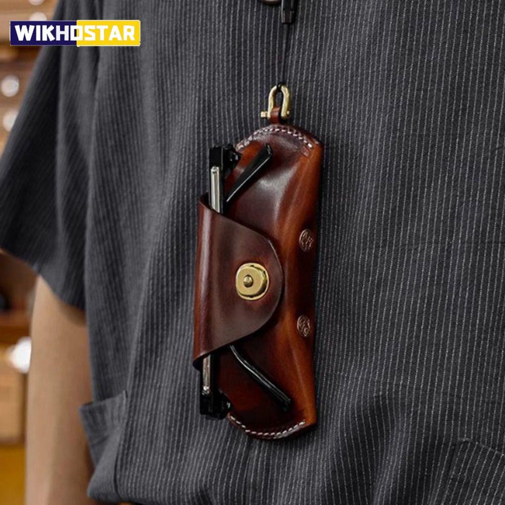 Moderne Leder Weiche Sonnenbrillenetui Tragbare Brillen Aufbewahrungstasche Sonnenbrillen Brillenclip Hängende Nacken Brillenetui Brillen