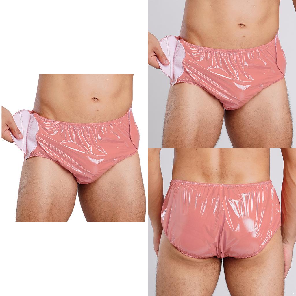 Erwachsene Männer Schwimmwindel L-3XL Wasserdichte Vinyl Wiederverwendbare Inkontinenz Schwimmhose mit Klettverschluss an den Seiten für das Schwimmbad