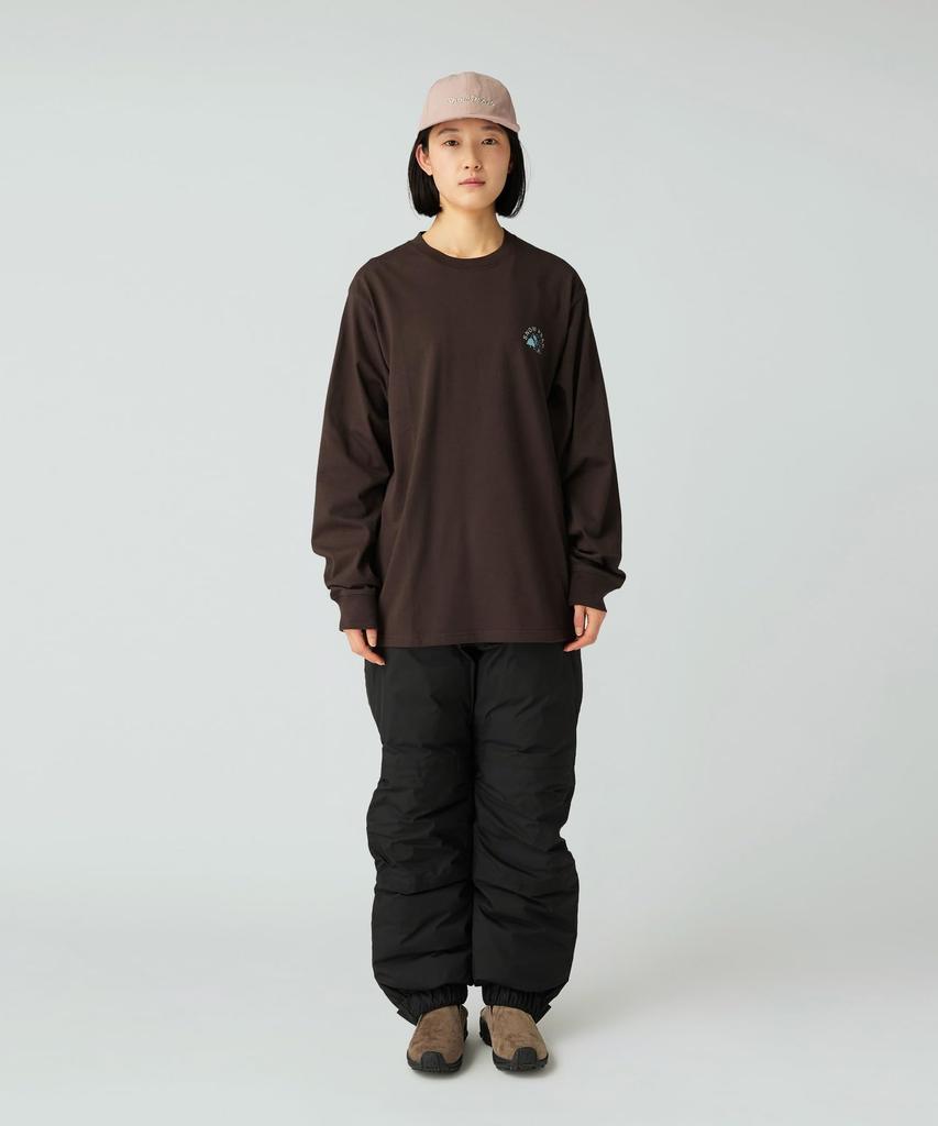 Snow Peak Living With Nature Short and Dark Size M L/S T-Shirt TS-25AU009, Sleeve, Men's Women's, Brown,