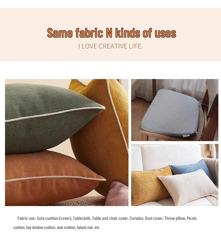 Retro Thickened Linen-Cotton Fabric: Solid Color 1.8m Wide for Sofa Covers & Tablecloths