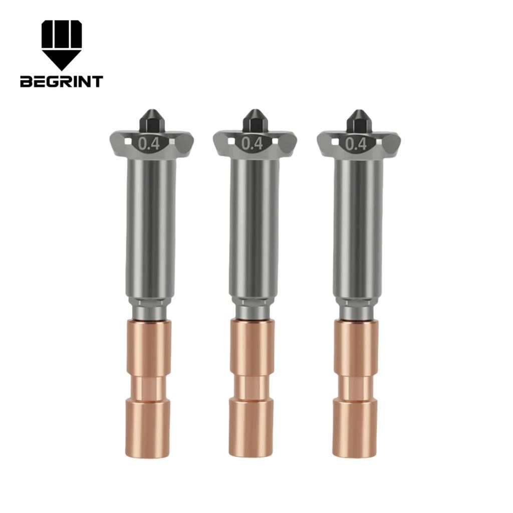 High Temp Wear Copper Brass Hardened Steel Nozzle Kit for Anycubic Kobra 3 Max Combo 0.2/0.4/0.6/0.8mm Hotend 3D Printer Parts.