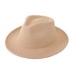 European and American autumn and winter temperament wool woolen jazz hat women's fashion versatile British felt hat retro personalized Panama top hat