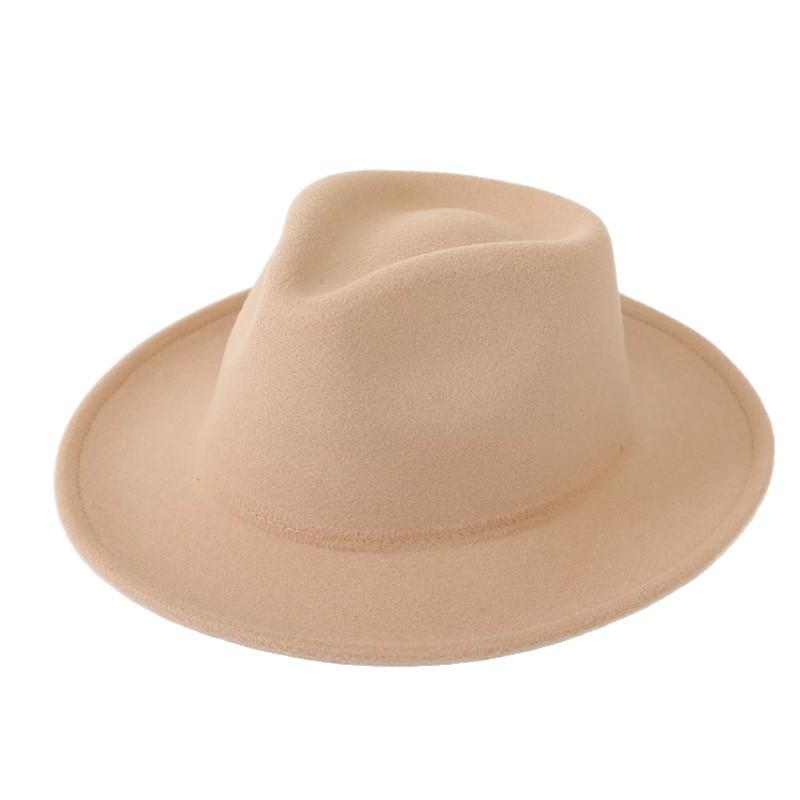 European and American autumn and winter temperament wool woolen jazz hat women's fashion versatile British felt hat retro personalized Panama top hat