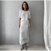 Women's Casual Suit Short Sleeved Hollowed Out Top Knitted Half Skirt Set Solid Color Versatile Summer Refreshing Wearing Temperament Elegant Dress