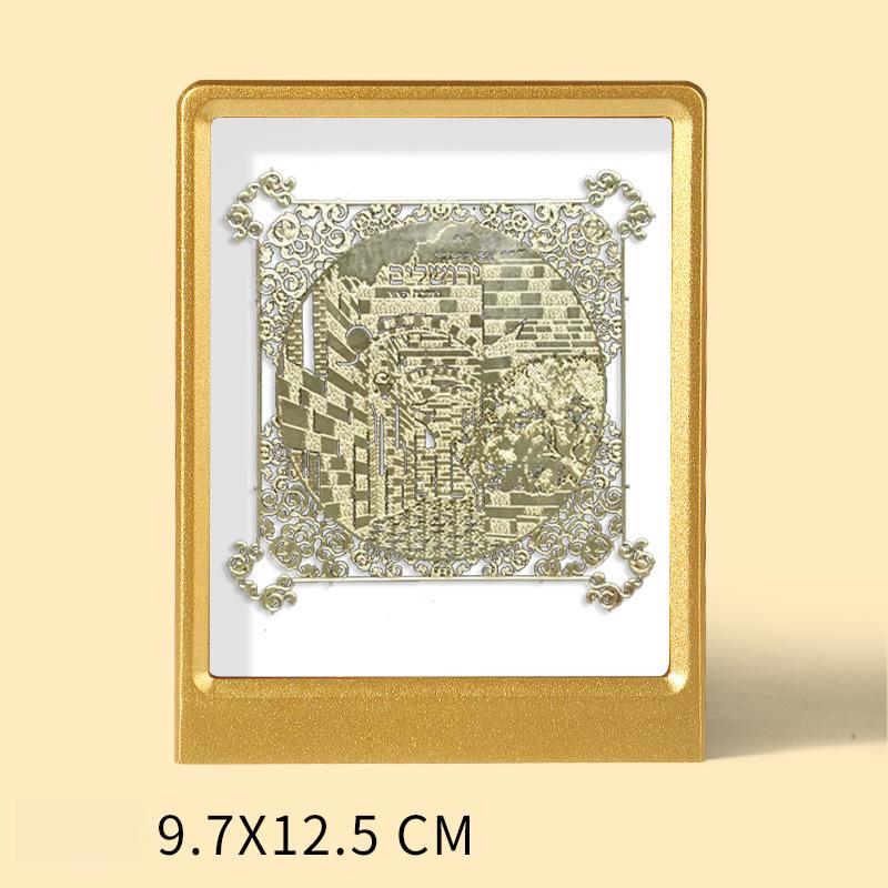 Hot Sale Hamsa Hand Blessing Frame Jewish Hebrew Home Decor Tabletop Metal Photo Frame