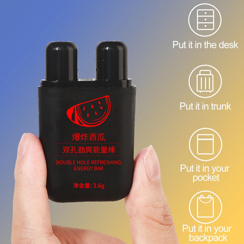 Odorant Double Hole Energizing Energy Bar Aromatherapy Nasal Inhaler Vapors Stick Stimulating Scent Prevent Sleepiness