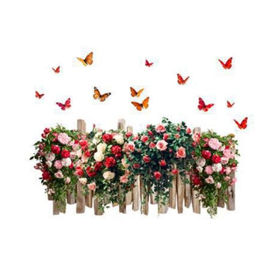 

Flower Butterfly Window Cling PVC Spring Floral Window Decals Anti Collision Removable Stickers A
