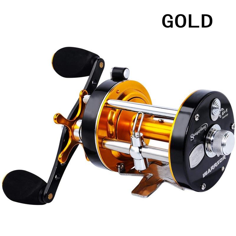 Buy Sougayilang Fishing Reel 6+1BB Baitcasting Fishing Reels Gold and Red Metal Body at